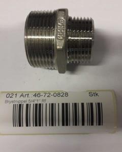 Red double nipple 5/4"x1" SST M&M